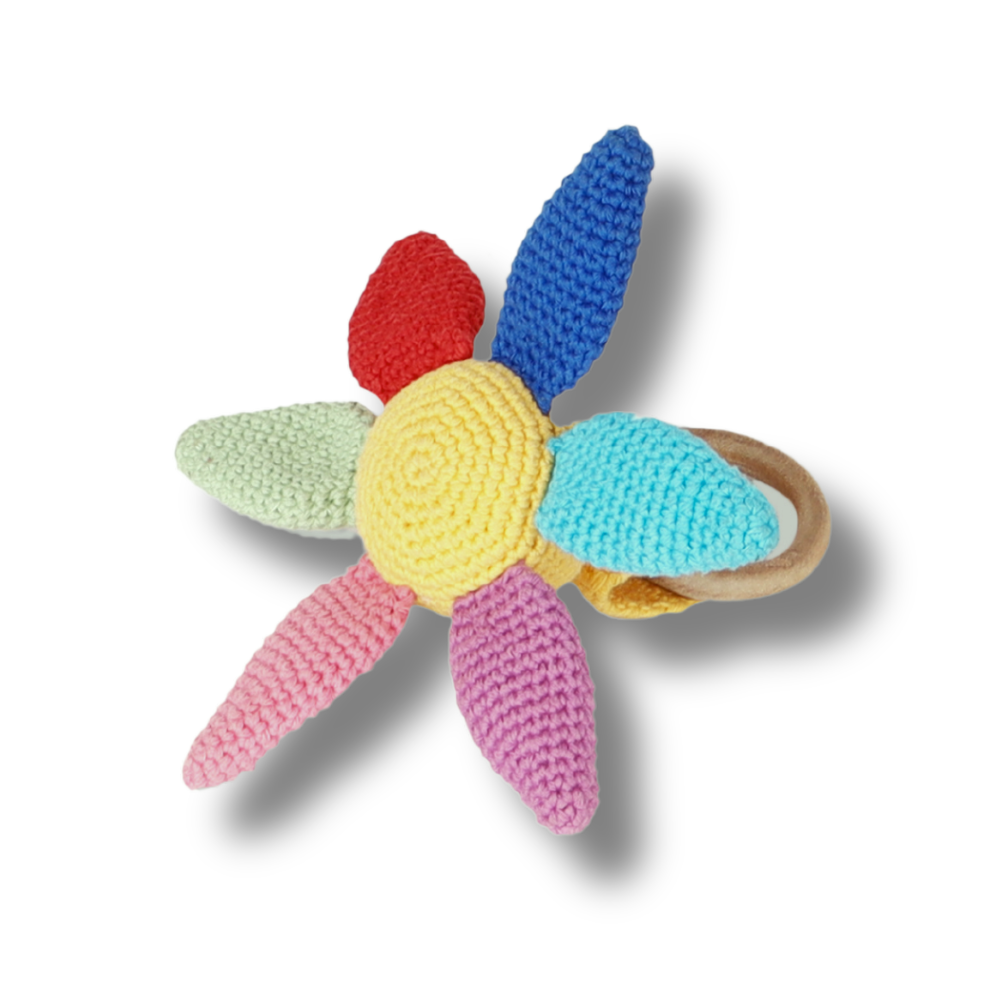 Rainbow Petals Crochet Teether