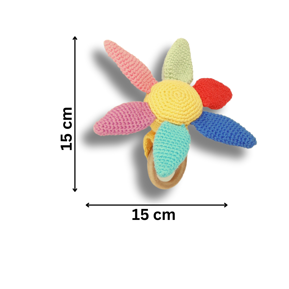 Rainbow Petals Crochet Teether