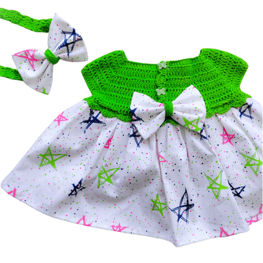 Green Summer Cotton Dress | 0-3 months